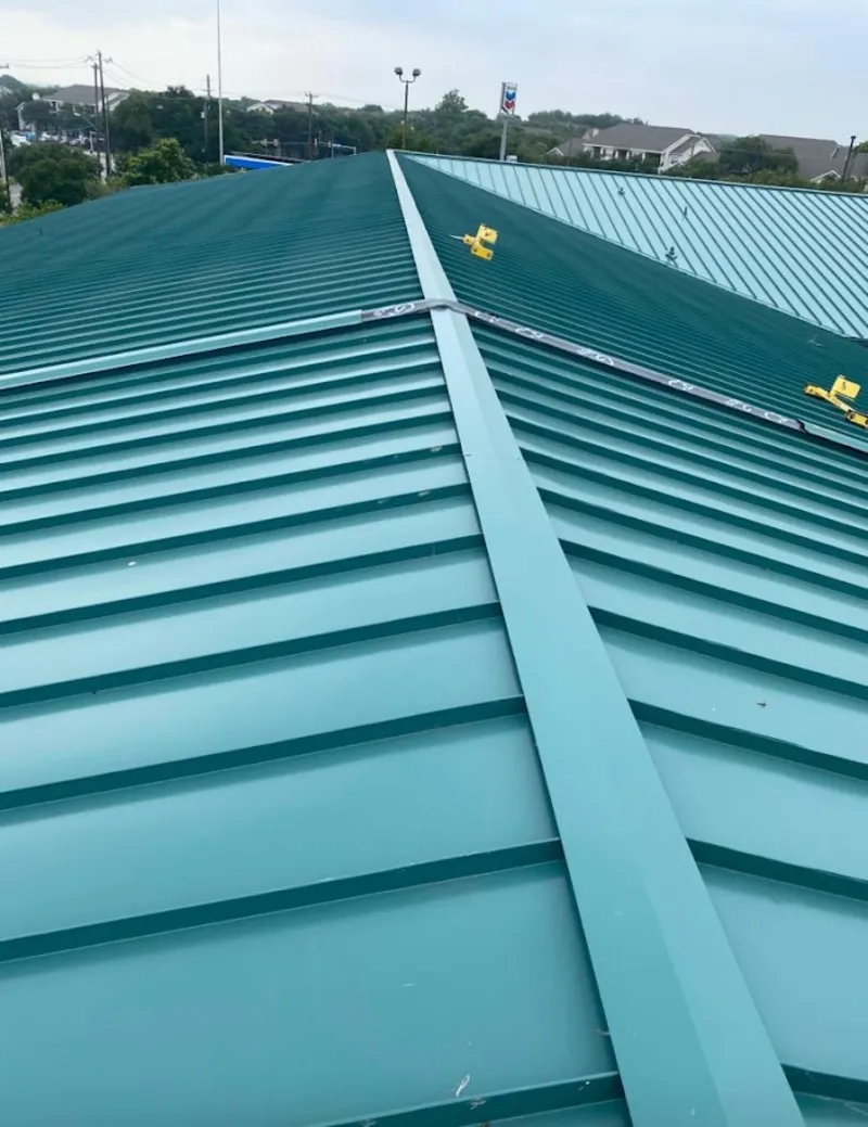 Green commercial metal roof ridge and valley for Metal Roof Repair in Key West